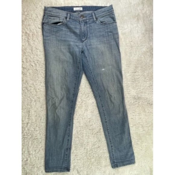 Loft Size 28 6 Womens Jeans Relaxed Skinny Ankle Light Wash Mid Rise Str… - Picture 1 of 4